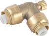 Brass Push 90° Elbow with Drain / Vent - SKU: U5248LF