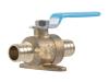 Brass Crimp Ball Valve with Mounting Tab and Drain Vent - SKU: UC24616