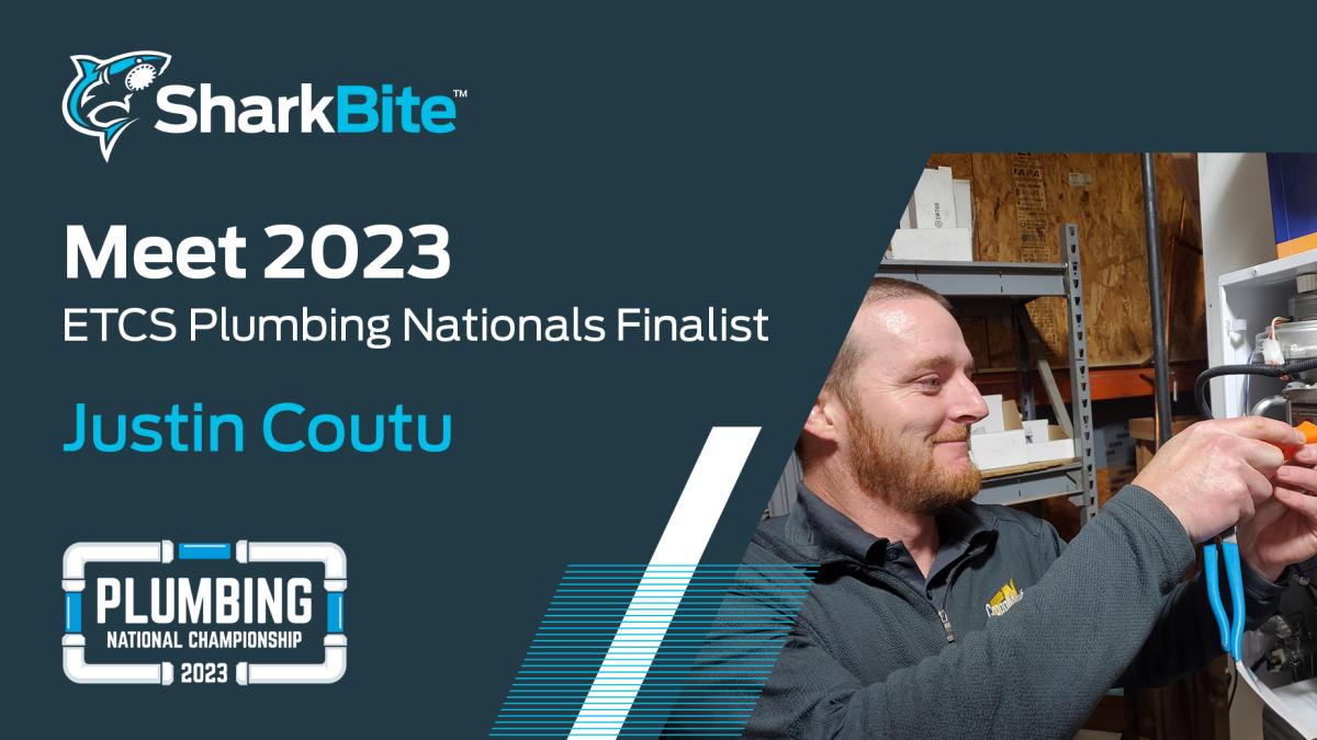 ETCS graphic with 2023 plumbing finalist Justin Coutu