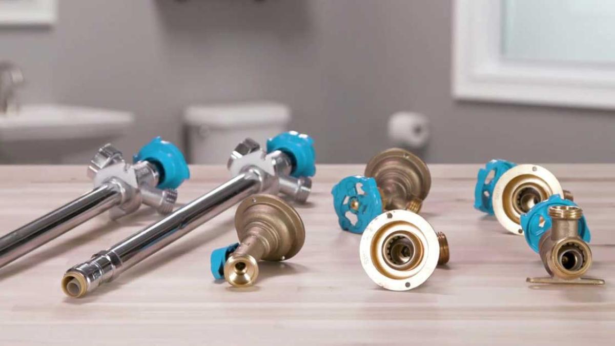 SharkBite outdoor plumbing products, showcasing durable solutions for irrigation and outdoor water systems.