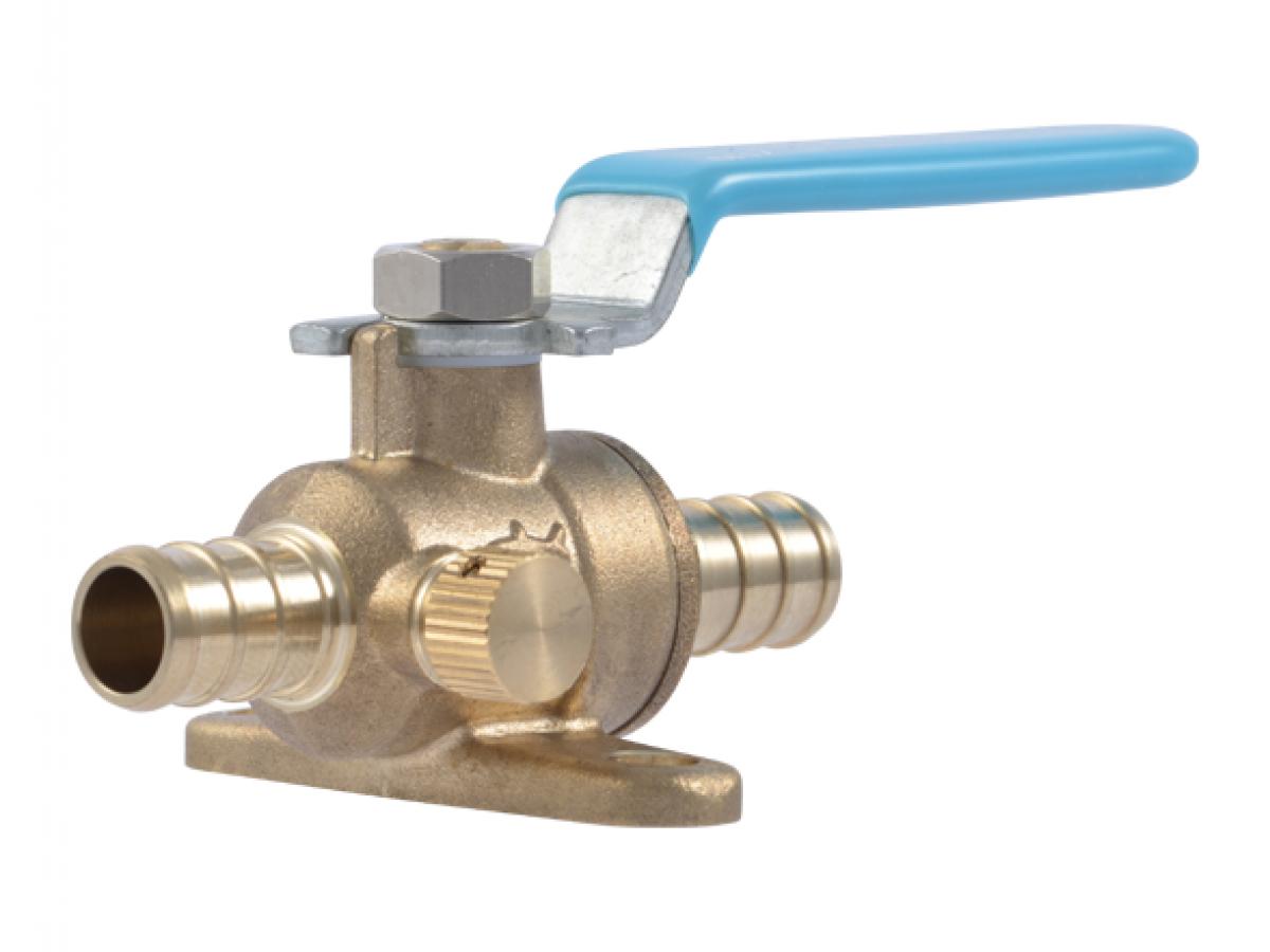 Brass Crimp Ball Valve with Mount Tab & Drain Vent | SharkBite