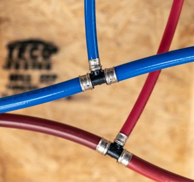 PEX press poly tee install