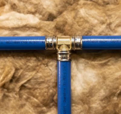 SharkBite PEX Press Brass Tee installation