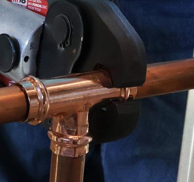 SharkBite Copper Press Tees simplify branching copper lines with flame-free, press-fit installation. 