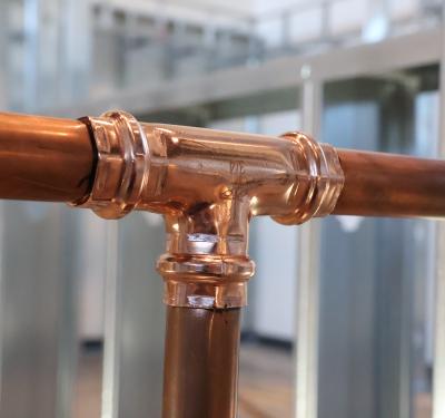 SharkBite Copper Press Tees simplify branching copper lines with flame-free, press-fit installation. 