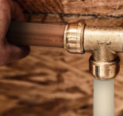 First generation Brass push-to-connect transition fittings for joining different pipe types in plumbing systems