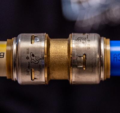 SharkBite Max transition coupling on PEX and CPVC
