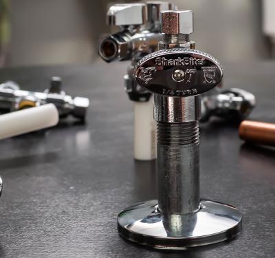 SharkBite supply stop valves for controlling water flow to plumbing fixtures