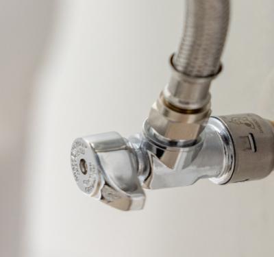An installed SharkBite Max stop valve