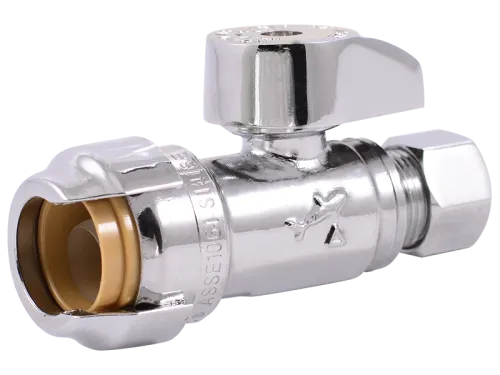 Brass Push Straight Stop - SKU: 23037-0000LF