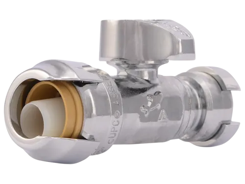 Brass Push Straight Stop - SKU: 23049-0000LF