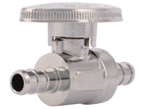Brass Crimp Quarter-Turn Straight Stop - SKU: 23382LF