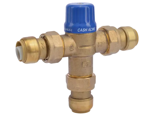 HG110-D Thermostatic Mixing Valve (TMV) - 3/4 in. HG110-D TMV with SharkBite Union Connections - SKU: 24505