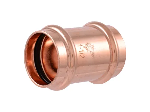 1-1/2-inch x 1-1/2-inch Copper Press Coupling, No Stop