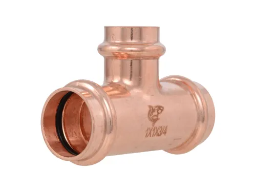 1-inch x 1-inch x 3/4-inch Copper Press Reducing Tee