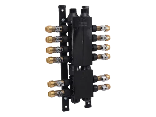 Home Run Manifold with Brass Push Ball Valves - SKU: PM012SB