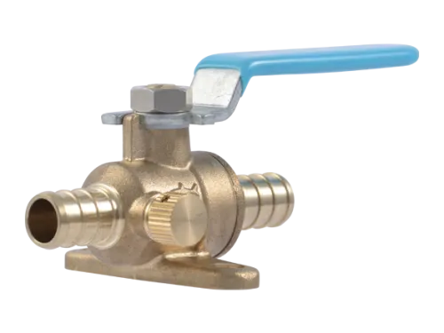 Brass Crimp Ball Valve with Mounting Tab and Drain Vent - SKU: UC24615