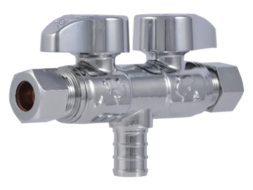 Brass Crimp Dual Shut-off Valve - SKU: UCDS123838