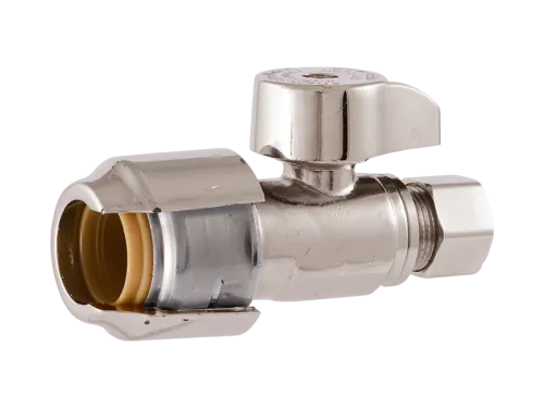 SharkBite Max 1/2" X 3/8"  Brushed Nickel Straight Stop.