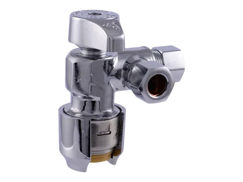 1/2 in. x 3/8 in. x 3/8 in. Comp Max Brass Push Dual Outlet Angle Stop 