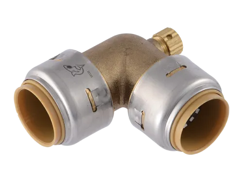 SharkBite Max 3/4" Elbow with Drain.