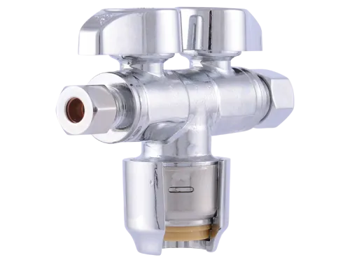 SharkBite Max 1/2" X 3/8" X 1/4" Dual Stop Valve. 