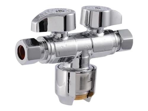 SharkBite Max 1/2" X 3/8" X 3/8" Dual Stop Valve.