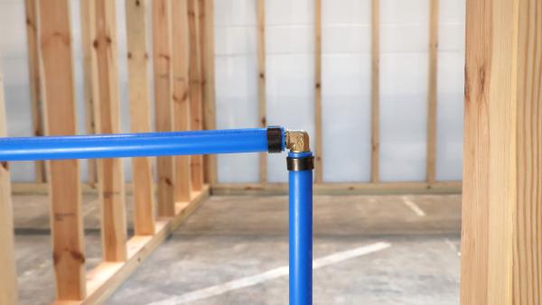 brass crimp elbow installation