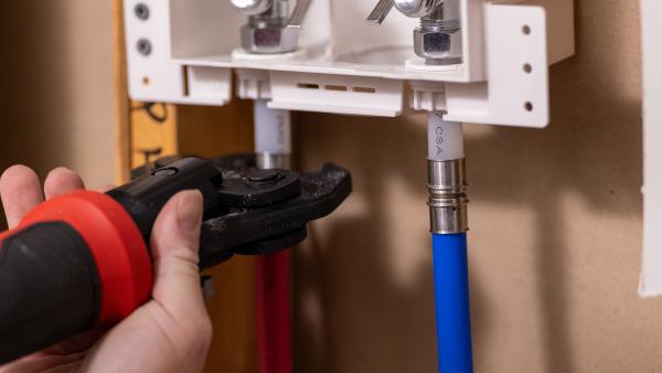 PEX press coupling install