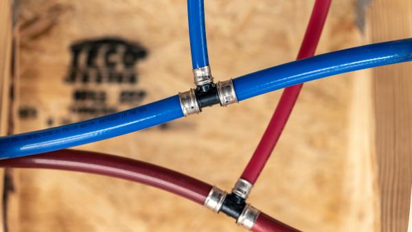 PEX press poly tee install