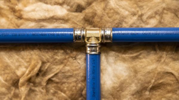 SharkBite PEX Press Brass Tee installation