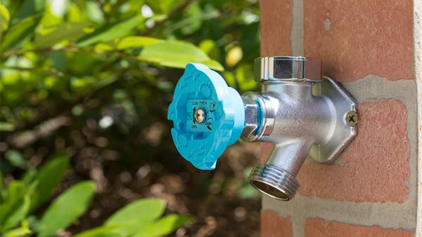 An installed SharkBite frost free sillcock