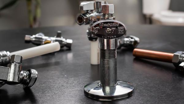 SharkBite supply stop valves for controlling water flow to plumbing fixtures