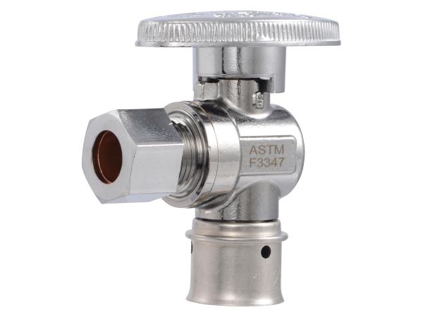 PEX Press OD Angle Stop 1/2" X 3/8" 