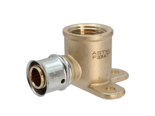 PEX Press Brass Drop Ear Elbow 1/2" FNPT