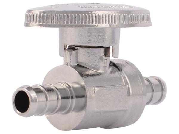 Brass Crimp Quarter-Turn Straight Stop - SKU: 23382LF