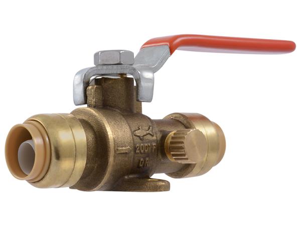 Ball Valve with Drain / Vent and Mounting Tab - SKU: 24615-0000LF