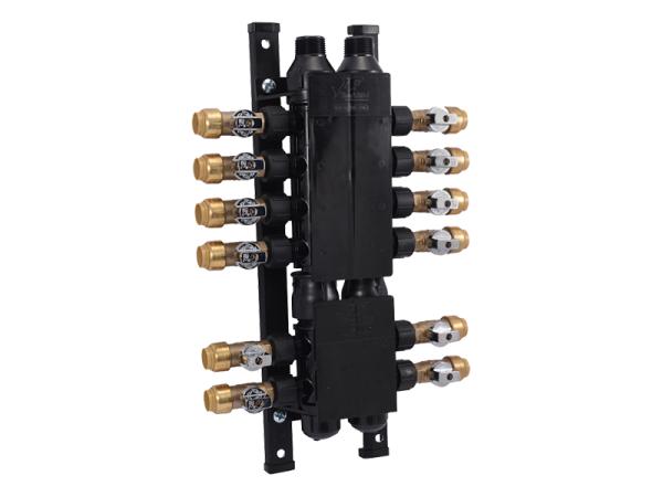 Home Run Manifold with Brass Push Ball Valves - SKU: PM012SB