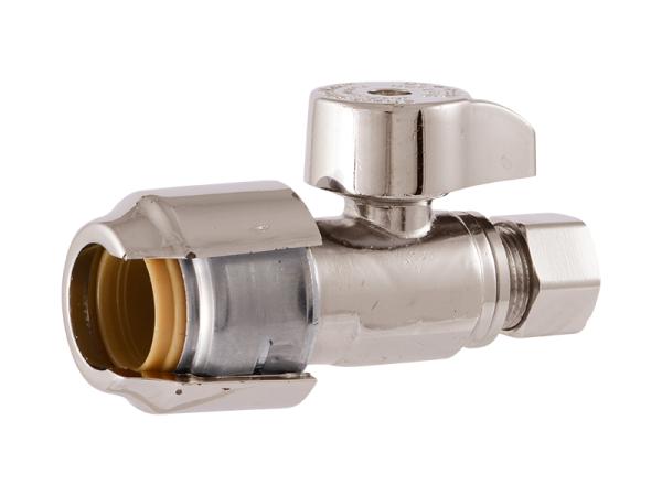SharkBite Max 1/2" X 3/8"  Brushed Nickel Straight Stop.