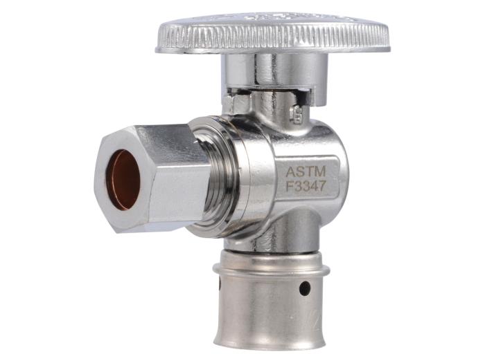 PEX Press OD Angle Stop 1/2" X 3/8" 