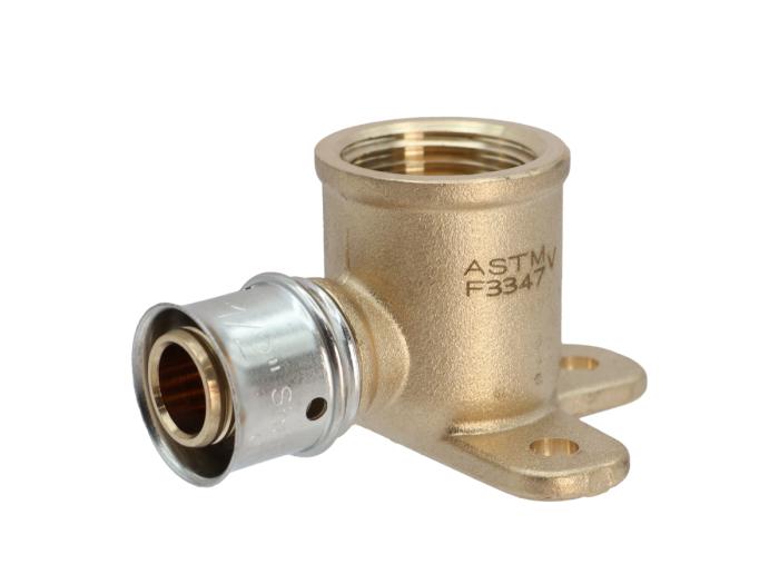 PEX Press Brass Drop Ear Elbow 1/2" FNPT