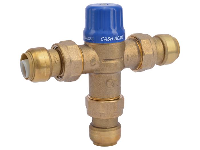 HG110-D Thermostatic Mixing Valve (TMV) - 3/4 in. HG110-D TMV with SharkBite Union Connections - SKU: 24505