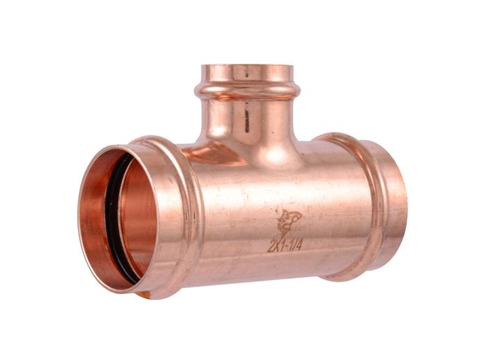 2-inch x 2-inch x 1-1/4-inch Copper Press Reducing Tee