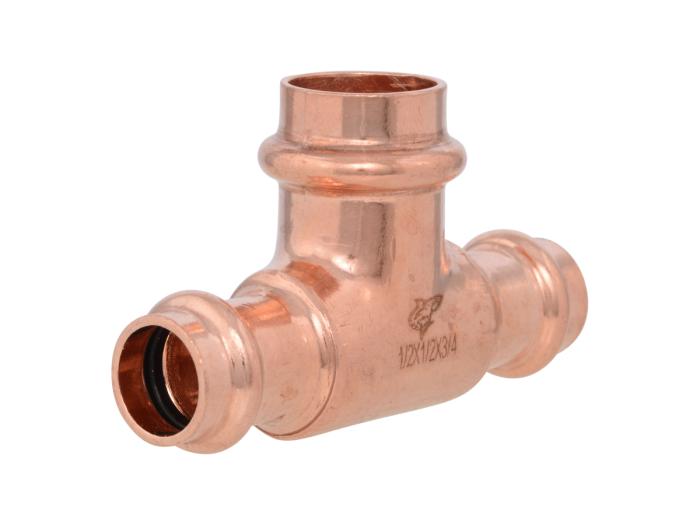 1/2-inch x 1/2-inch x 3/4-inch Copper Press Reducing Tee