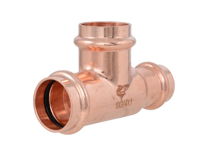 1-inch x 3/4-inch x 1-inch Copper Press Reducing Tee