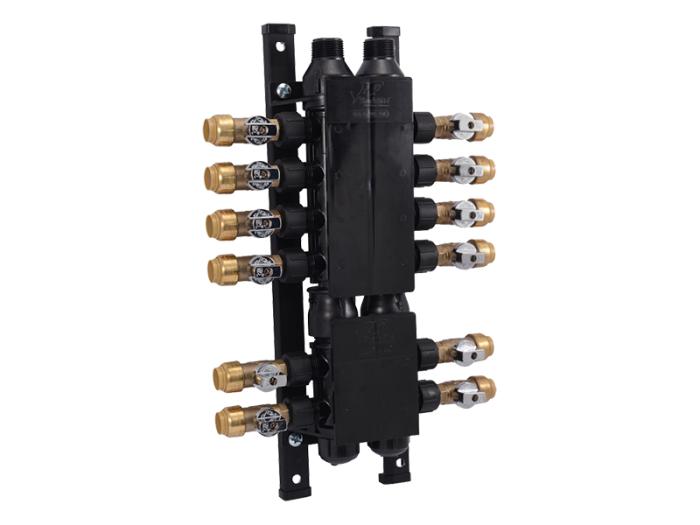 Home Run Manifold with Brass Push Ball Valves - SKU: PM012SB