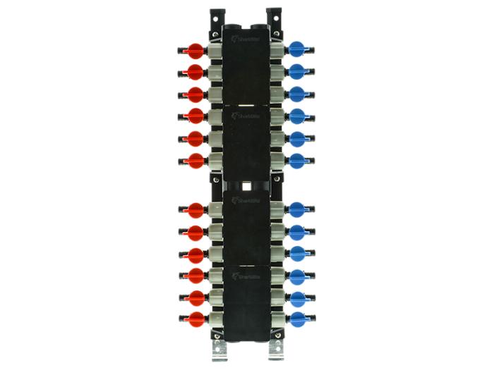 10-Port 1/2" PEX Plumbing Manifold With Brass Ball Valve - RIGHT Side Configuration