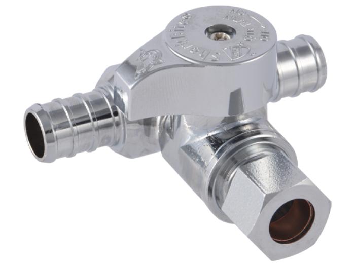 Brass Crimp Tee Stop - SKU: UC24984