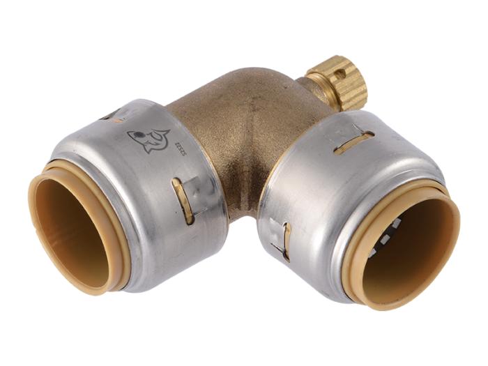 SharkBite Max 3/4" Elbow with Drain.