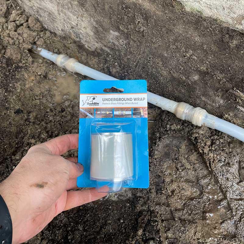 silicone tape being used for underground installation 